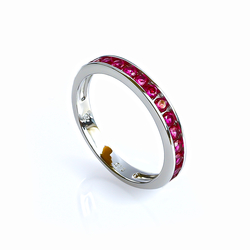 Beautiful Engagement Ring Decorated with Ruby