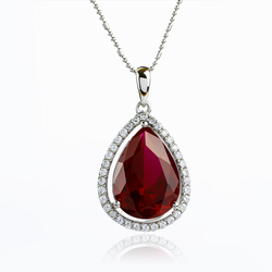 Ruby Pendant With 925 Sterling Silver