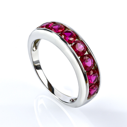 Sterling Silver Ring with Ruby Journey Ring