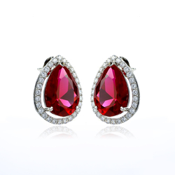 Rubi Aretes Con Plata Sterlina