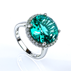 Huge Sterling Silver Ring with Paraiba