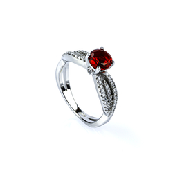 Sterling Silver Ring with Ruby