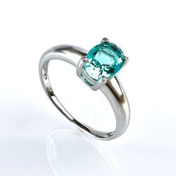 Anillo de Paraiba En Plata