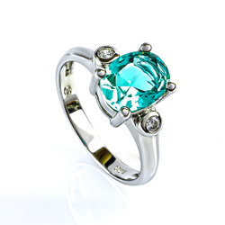 Paraiba y Zirconias en Anillo de Plata