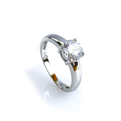 Round Cut Simulated Diamond Sterling Silver Ring