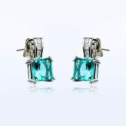 Paraiba Princess Cut Earrings