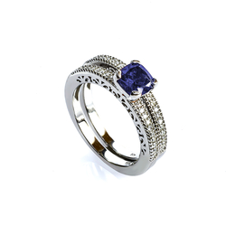Stackable Tanzanite Sterling Silver Ring