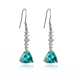 Aretes de Paraiba en Plata de Ley .925