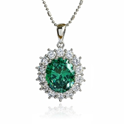 Alexandrite Pendant With 925 Silver Princess Diana Style