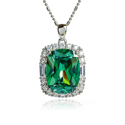 Sterling Silver Pendant with Emerald Cut Alexandrite 11 mm x 16 mm