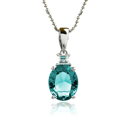 Dije de Plata de Ley con Alejandrita ( Verde/Azul )