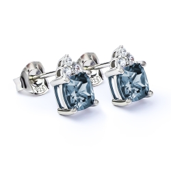 Aretes con Cerradura de Mariposa de Plata Con Alejandrita