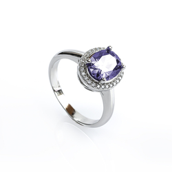 Amethyst Oval Cut Stone Ring