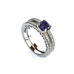 Stackable Amethyst Sterling Silver Ring