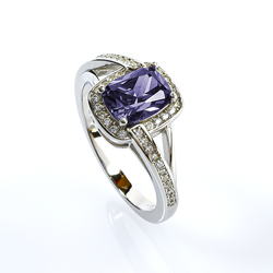 Anillo de Plata Con Amatista