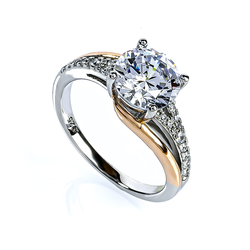 9 mm Micro Pave Engagement .925 Silver Ring