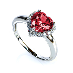 Beautiful Ruby Ring in 925 Sterling Silver Heart