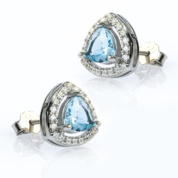 Silver Earrings with Aquamarine