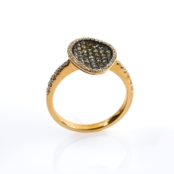 0.60 Ctw Anillo de Oro Amarillo de 14K con Diamante Chocolate