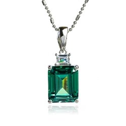 Alejandrita Bicolor ( Verde/Azul ) Dije de Plata Fina .925