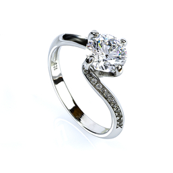 7 mm Anillo de Plata .925 Compromiso
