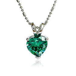 Silver Pendant Heart Solitaire Pendant With Alexandrite