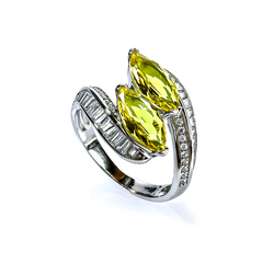 Yellow Color Changing Alexandrite Silver Ring