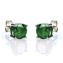 Aretes con Esmeralda Bicolor en Plata .925