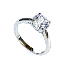 9 mm Solitaire .925 Silver Ring