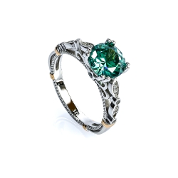 Anillo de 8 mm Princess Cut Alejandrita Cambia de Color