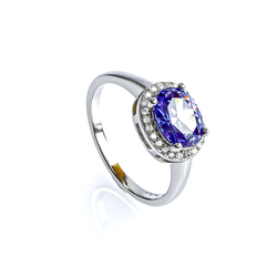 Oval Cut 8 mm x 6 mm Tanzanite Sterling Silver Ring