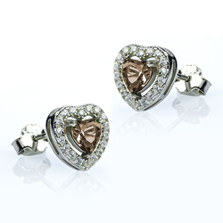 8 x 8 mm Pendientes de Plata con Zultanita en Forma de Corazón