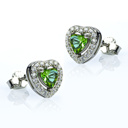 Pendientes de Plata con Zultanita en Forma de Corazón