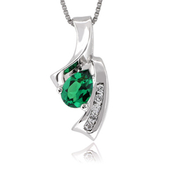 Silver Emerald Pendants