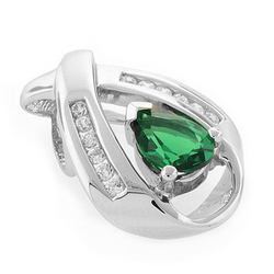 Dije de Plata de Ley .925 con Esmeralda