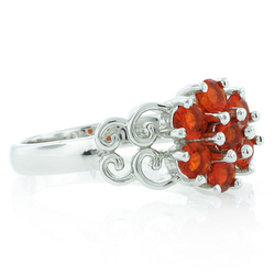 Genuine Fire Cherry Opal Silver Ring