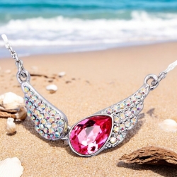 Collar Con Rodio Swarovski En Forma de Alas