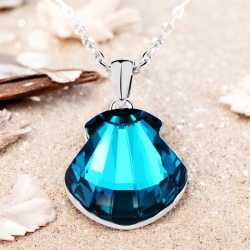 Collar Swarovski de Concha Color Azul