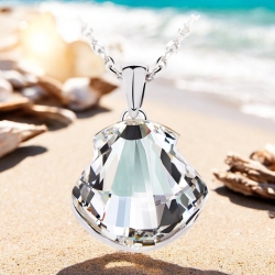 Collar Swarovski de Concha Color Blanco