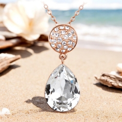 Elegante Collar de Cristal Swarovski Blanco