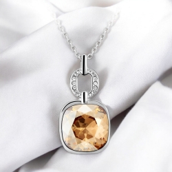 Precioso Collar de Swarovski con Rodio Color Ámbar