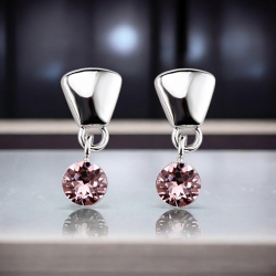Aretes de Cristal Swarovski Color Rosa