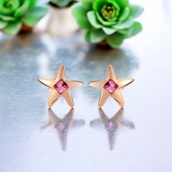 Aretes de Cristal Swarovski Color Dorado en Forma de Estrella