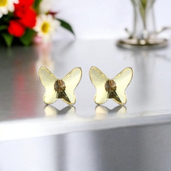Aretes de Cristal Swarovski Mariposa Color Amarillo
