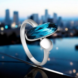 Anillo de Semilla Cristal Swarovski Azul