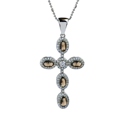 Silver Cross With Alexandrite and Zirconia