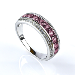 Sterling Silver Stackable Ring with Alexandrite