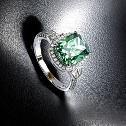 Anillo de Plata Sterlina Con Alejandrita Azul Verde