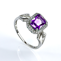 Anillo de Plata De Ley 925 con Alejandrita