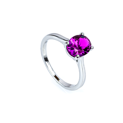 Elegante Anillo de Plata de Ley con 8 mm x 6 mm Alejandrita